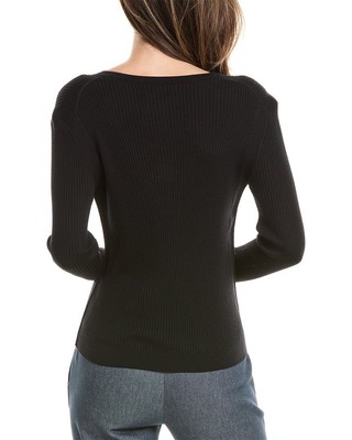 Pre-owned St John St. John Wool & Silk-blend Cardigan Women's Black M