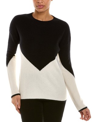 

Женский кашемировый пуловер в полоску Kier + J с шевронной полоской, Черный