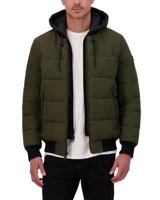 Kenneth Cole Oxford Hooded Bomber Jacket Mens  L