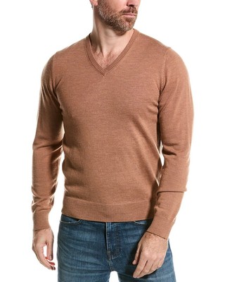 Mette Merino Wool V-Neck Sweater Mens Brown S