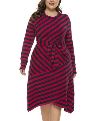 

Платье миди Romanissa женское, Red - blue stripes