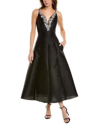

Женское коктейльное платье из смесового шелка Carolina Herrera Sweetheart, Черный