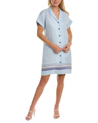 

Платье женское из смесового льна Lafayette 148 New York Sawyer, Blue mist multi