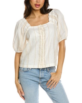 

Рубашка из смесового льна Madewell Addie женская коричневая, Коричневый