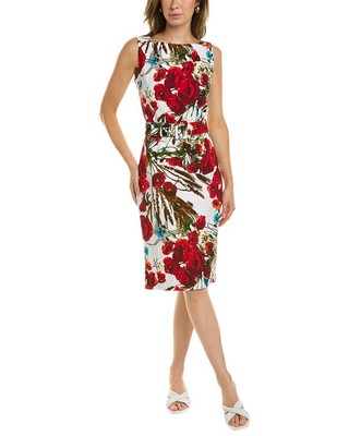 

Женское платье-футляр Samantha Sung Celine, Water color poppy white red