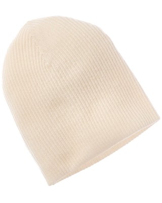 Легкая кашемировая шапочка в рубчик Hannah Rose, женская белая
