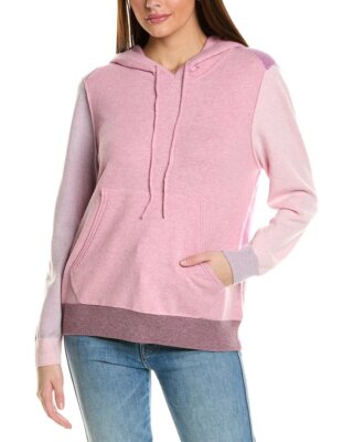Женская кашемировая толстовка с капюшоном Colorblocked от Colorblocked Paisley розового цвета M