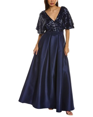 

Женское платье с пайетками Badgley Mischka, Синий