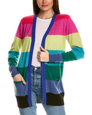 Женский кардиган из смеси шерсти и кашемира Scott & Scott London Rainbow Cali синего цвета Xs