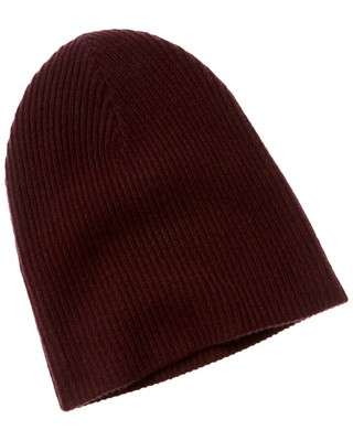Легкая женская кашемировая шапочка в рубчик Hannah Rose красного цвета