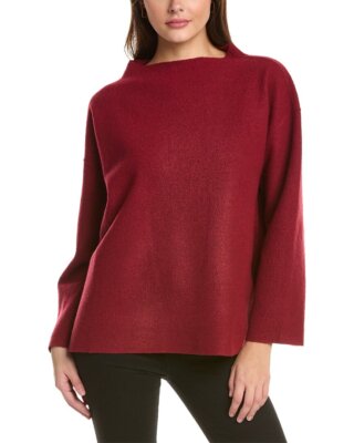 

Женский шерстяной топ Eileen Fisher с воротником-воронкой, Красный