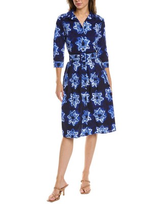 

Женское платье-рубашка Samantha Sung Audrey 1 с рукавами 3/4, Shibori starcobalt blue
