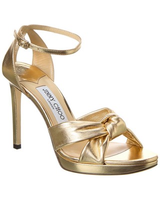 

Jimmy Choo Rosie 100 Женские кожаные сандалии, Золотой, NA