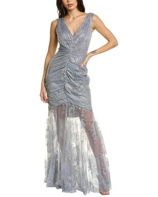 

Женское платье Marchesa Notte с v-образным вырезом, Серебряный