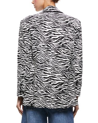 Pre-owned Alice And Olivia Alice + Olivia Shan Boxy Blazer Women's In Zebra