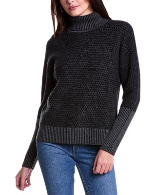 

Женский твидовый кашемировый свитер Forte Cashmere, Черный