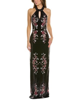 

Женское платье с пайетками Marchesa Notte, Черный