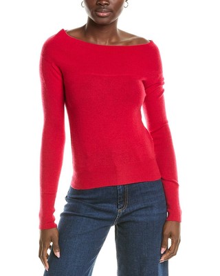 Женский джемпер с открытыми плечами Brodie Cashmere из смеси шерсти и кашемира Xl