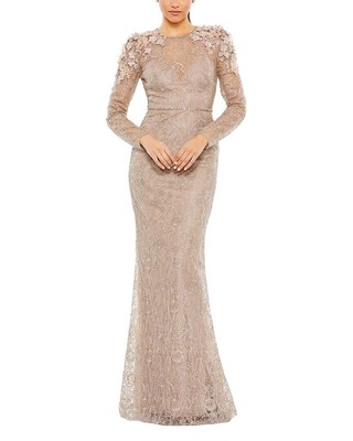 Pre-owned Mac Duggal Trumpet Gown Women's In Brown