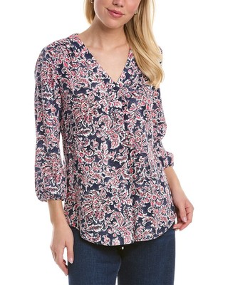 

Женский топ с принтом Jones New York, синий размер