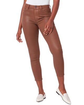 

Женские джинсы скинни с высокой посадкой до щиколотки Paige Bombshell Cognac Luxe Coating, NA