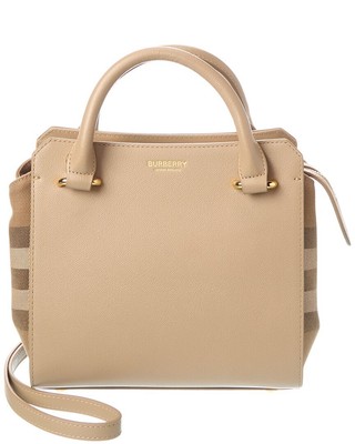 Женская сумка через плечо из холста и кожи в клетку Burberry черного цвета