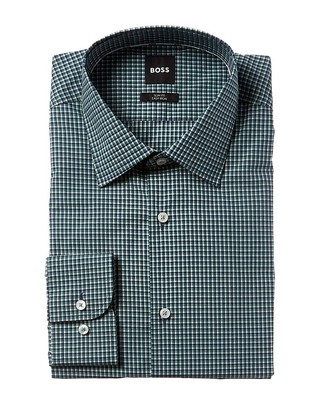 

Boss Hugo Boss Slim Fit Классическая Рубашка Мужская Зеленая 15,5, Зеленый, NA