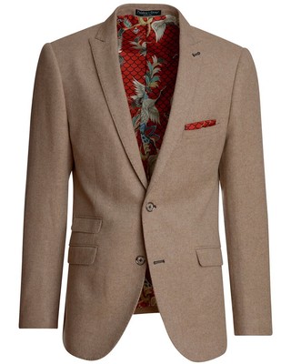 

Мужская полушерстяная куртка Ashton Slim Peak Paisley - Grey коричневая, Коричневый
