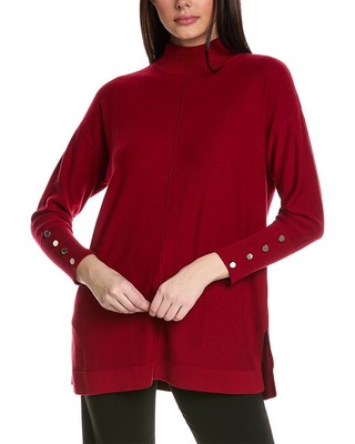 Женский топ с имитацией шеи Anne Klein красного цвета Xs