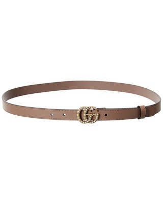 Женский кожаный ремень с жемчужной пряжкой Gucci Gg Розовый 105