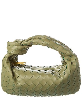 Женская плетеная кожаная сумка Tiffany & Fred Paris зеленого цвета