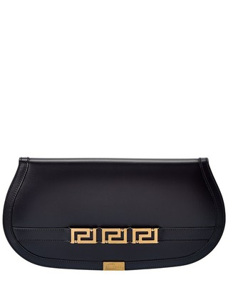 

Женский кожаный клатч Versace Greca Goddess, черный, NA
