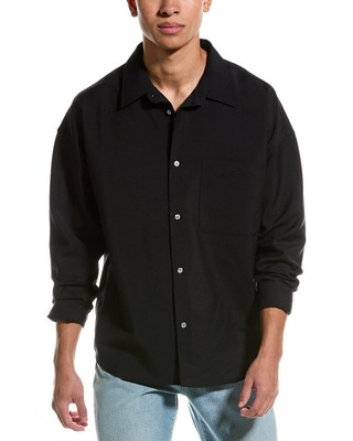 Облегающая джинсовая рубашка из смеси шерсти и мохера свободного кроя для мужчин