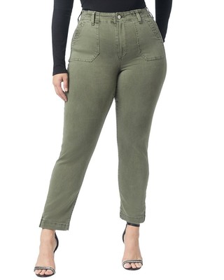 Укороченные брюки Paige Crush Vintage Ivy Green Utility Прямые джинсовые женские 24