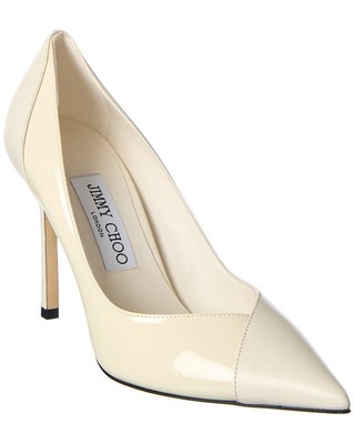 

Jimmy Choo Cass 95 Патентные женские туфли-лодочки белого цвета, Белый, NA