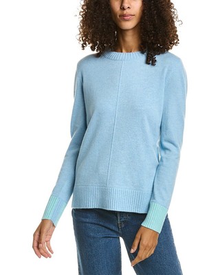 

Женский кашемировый свитер Forte Cashmere с контрастной отделкой, Синий