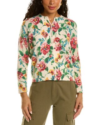 

Женский кардиган из ангоры и шерсти Frances Valentine Darling, Double knock rose print