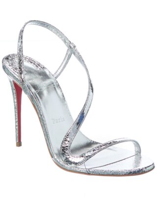 

Christian Louboutin Rosalie 100 Женские кожаные сандалии, Серебряный, NA