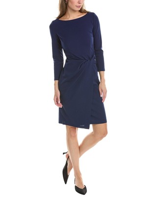 Maggy London Boat Neck Sheath Dress Womens Blue 12