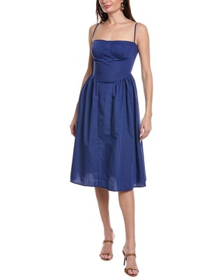  Женское платье миди из поплина & Rouge синего цвета L