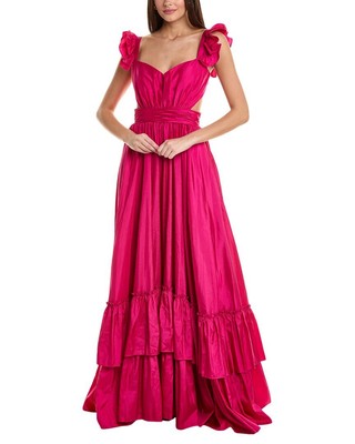 Женское платье Mac Duggal с открытой спиной фиолетового цвета 2