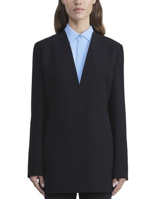 Pre-owned Lafayette 148 York V-neck Blazer Women's In Black