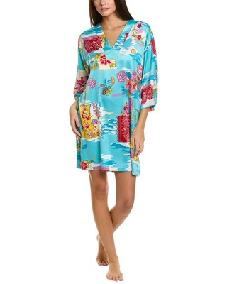 

Женская ночная рубашка с v-образным вырезом N Natori Pacifica, Синий