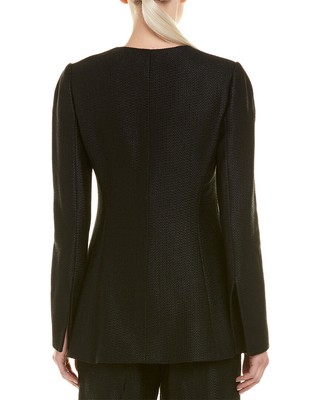 Carolina Herrera Linen-Blend Silk-Lined Jacket