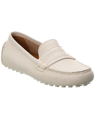Женские мокасины из натуральной кожи Ferragamo Iside, белый, 9 C