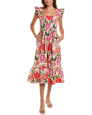 

Женское платье миди из поплина Leota, Красный