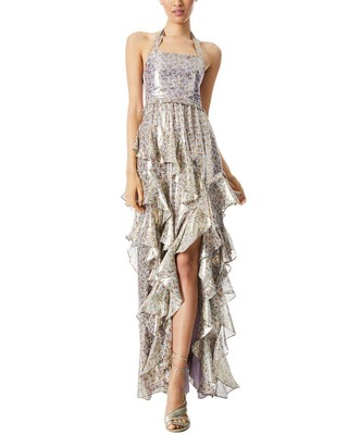 

Платье макси из шелковой смеси Alice + Olivia Jocelyn, женское, Ybeloved bud