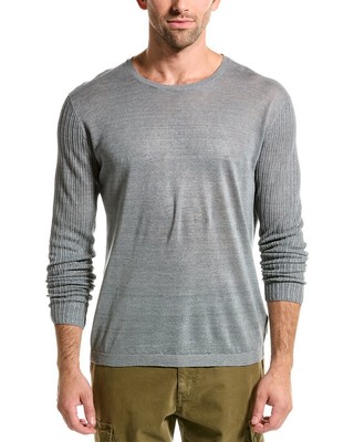 

Мужской льняной свитер стандартного кроя John Varvatos Moore с круглым вырезом, Grey