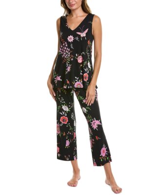 

Женский пижамный комплект N Natori из 2 предметов Butterfly Garden Tank, Черный