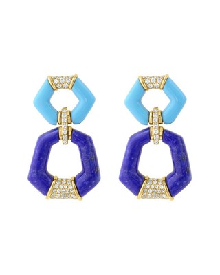 Женские серьги с бриллиантами и драгоценными камнями Effy Fine Jewelry 14K 8,19 Ct. Tw.